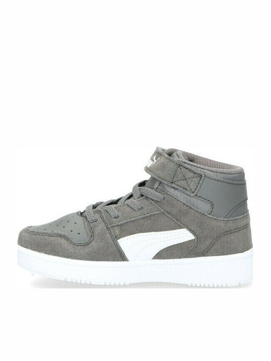 Rebound Lay Up Mid TS Kids Sports Shoes Basketball with Hoop & Loop Closure Khaki