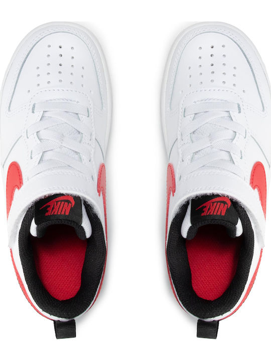 Court Court Borough Low 2 Kids Sports Shoes Basketball with Hoop & Loop Closure White / University Red / Black