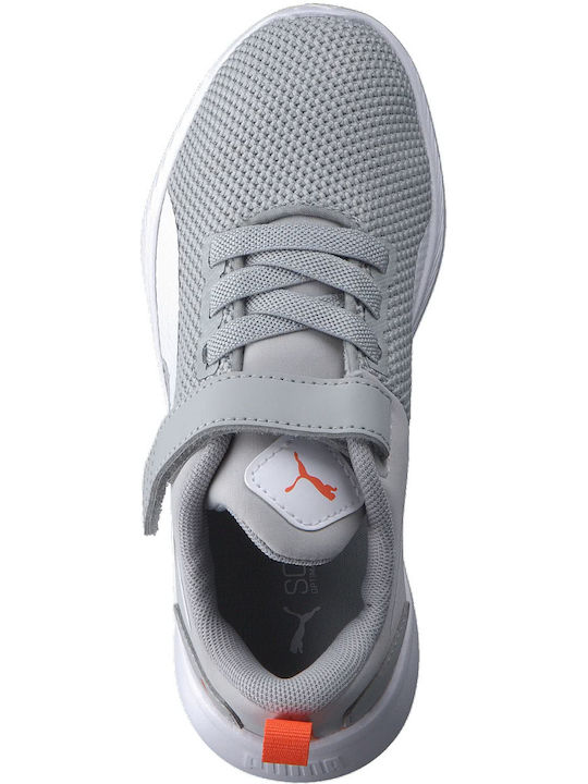 Flyer Runner V Ps Kids Sports Shoes Running with Hoop & Loop Closure Gray