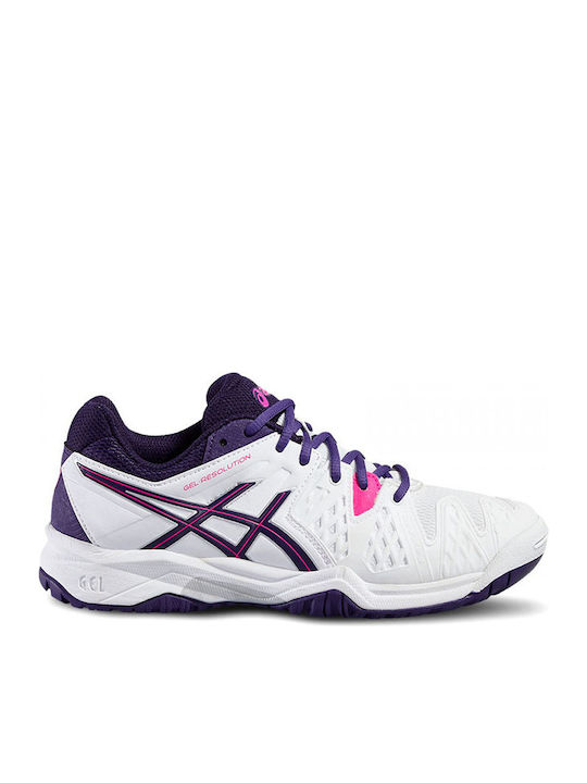 Gel Resolution 6 GS Αθλητικά Παιδικά Παπούτσια Running με Κορδόνια Λευκά