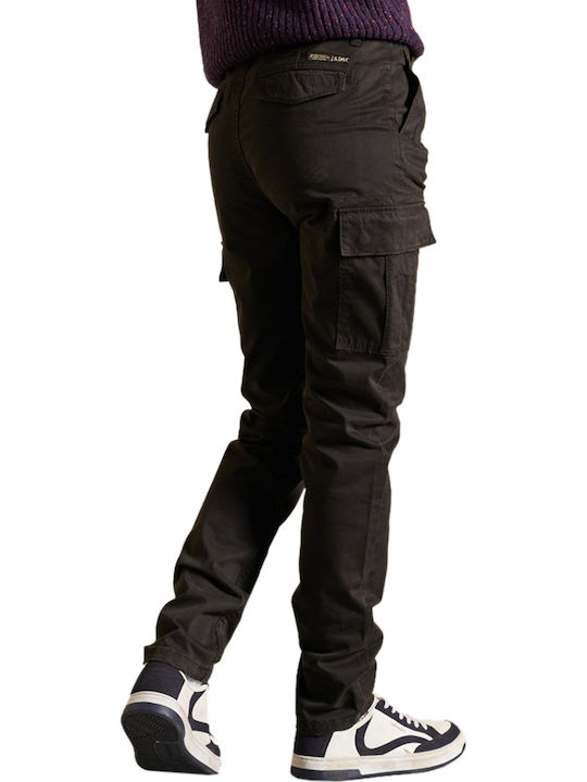 Damen Stoff Cargo Hose in Schlanker Passform Schwarz