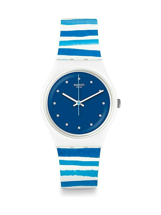 Swatch Sea View Γυναικείο Ρολόι 34mm Μπαταρίας με Μπλε Καουτσούκ Λουράκι