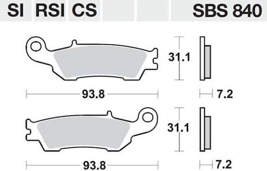 SBS Motorcycle Brake Pads Front Yamaha YZ 125 08-12 / YZ 250 08-12 / YZF 250 07-12 for Yamaha YZ 125 / YZ 250