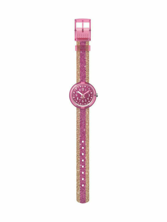 FlikFlak Kinder-Analoguhr Shine in mit Stoffarmband Rosa
