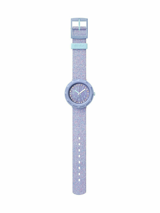 FlikFlak Ceas analogic pentru copii Shine Bright Lilaxus cu curea din cauciuc/plastic Violet