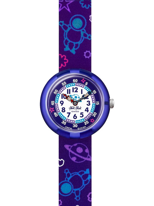 FlikFlak Kinder-Analoguhr Plan It mit Stoffarmband Lila