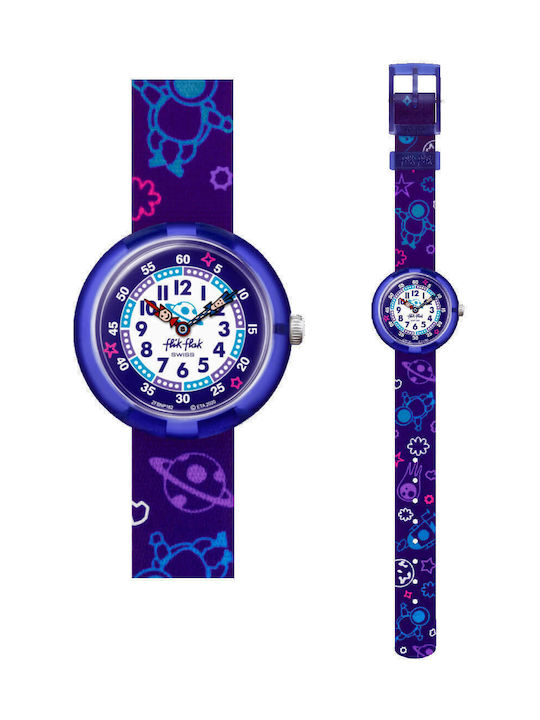 FlikFlak Kinder-Analoguhr Plan It mit Stoffarmband Lila
