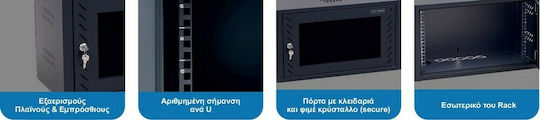 Central Wall Mounted Rack Cabinet 6U 60x30x33.3cm Black 3000030006/C