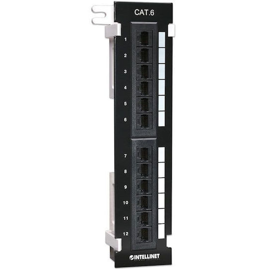 Intellinet Patch Panel for Rack 1U with 12 cat6 Ports Black