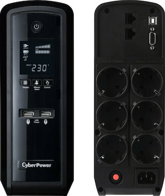 CyberPower CP1500EPFCLCD UPS Line-Interactive 1500VA 900W με 6 Schuko Πρίζες
