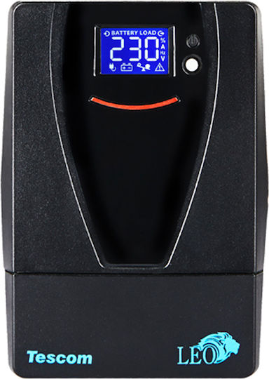 Tescom Leo LCD 1500AP UPS Line-Interactive 1500VA 900W with 4 Schuko Power Plugs