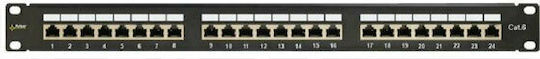 Pulsar Patch Panel für Rack 1U 19" 24 Ports cat6 Schwarz