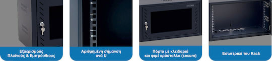 Central Wall Mounted Rack Cabinet 4U 60x30x24.4cm Black 3000030004/C