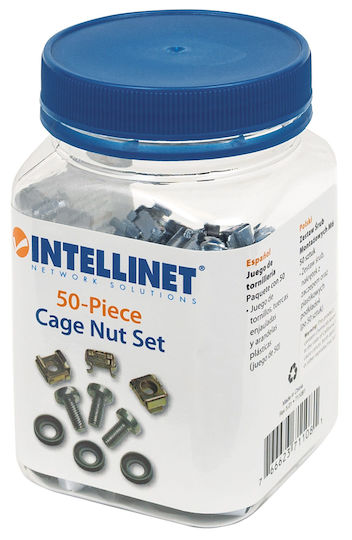 Intellinet Set 50xM6 Cage Nuts - 50xM6 Screws - 50xplastic Washers