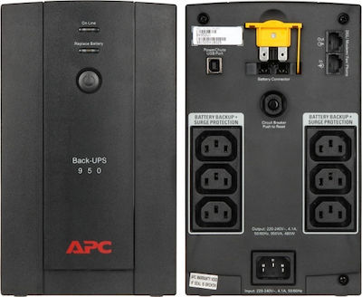 APC Back-UPS 950 Line-Interactive 950VA 480W with 6 IEC Power Plugs