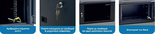 Central Wall Mounted Rack Cabinet 15U 60x45x37cm Black 3000145015/C