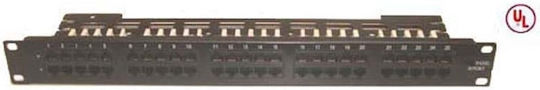 Central 19 Patch Panel für Rack 1U 19" 50 Ports Schwarz
