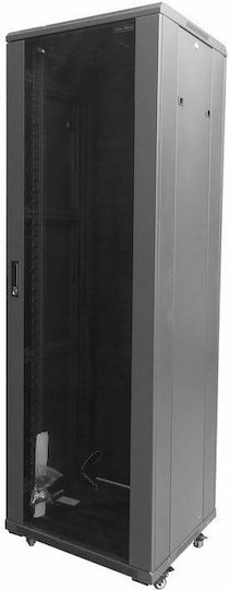 Central Επιδαπέδια Καμπίνα Rack 37U με 2 πόρτες 60x80x185cm Μαύρο 4000 2 680 37/C