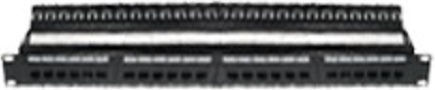 Central Patch Panel για Rack 1U 19" 24 Θυρών cat5e Μαύρο