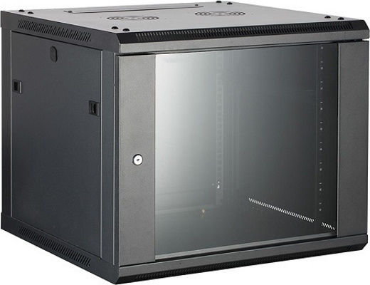 Safewell 6U Π60/Β45/Υ34 Wall Mounted Rack Cabinet 6U 60x45x34cm Black SMC6406