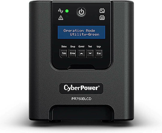CyberPower PR750ELCD UPS Line-Interactive 750VA 675W με 6 IEC Πρίζες