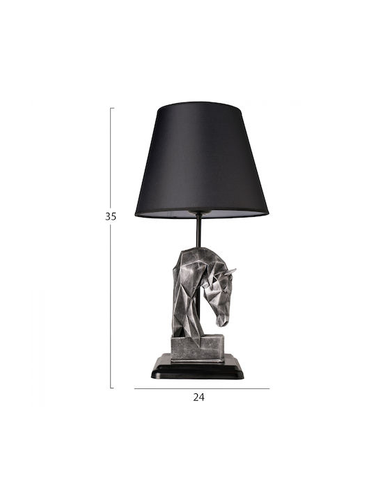HomeMarkt Πορτατίφ με Μαύρο Καπέλο και Ασημί Βάση