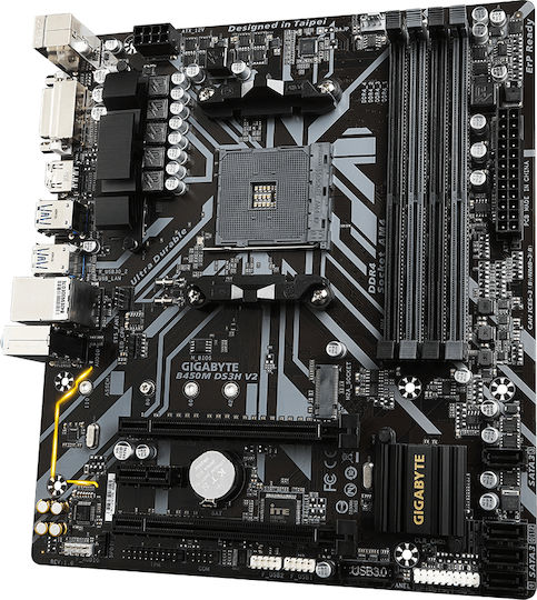 Gigabyte B450M DS3H V2 (rev. 1.0) Motherboard Micro ATX με AMD AM4 Socket