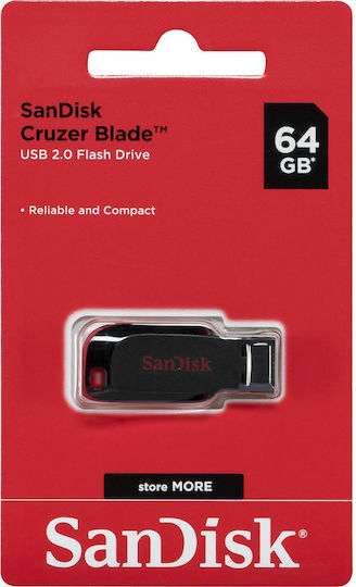 Sandisk Cruzer Blade 64GB USB 2.0 Stick Black