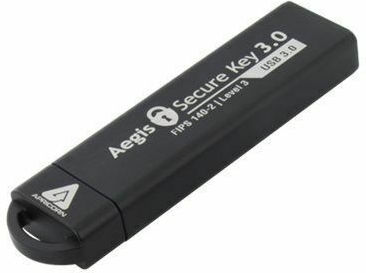 Apricorn Aegis Secure Key 30GB USB 3.0 Стик Черен