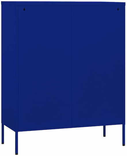 Metallisches Büroaufbewahrungsschubladenschrank Nautikblau 80x35x101,5cm