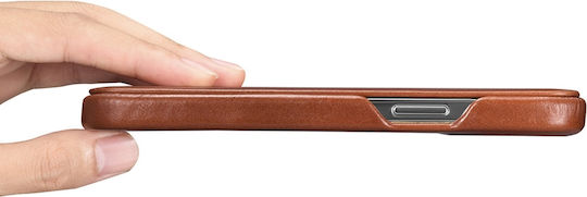 iCarer Curved Edge Vintage Book Δερμάτινο Καφέ (iPhone 13 Pro Max)