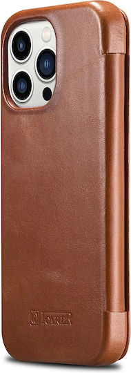 iCarer Curved Edge Vintage Book Δερμάτινο Καφέ (iPhone 13 Pro Max)