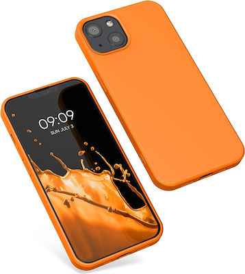 KWmobile Rubberized Umschlag Rückseite Silikon Cosmic Orange (iPhone 13) 55878.150