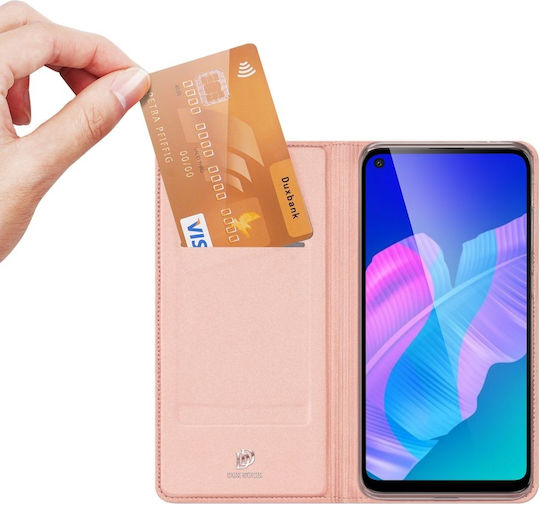 Dux Ducis Skin Pro Buchen Sie Synthetisches Leder Rose Gold (Huawei P40 Lite E)