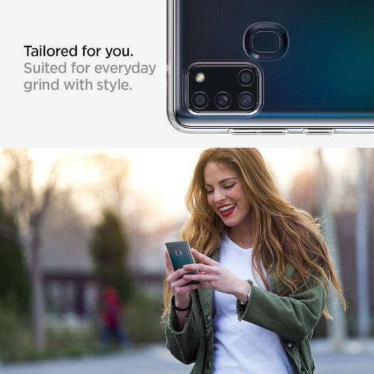 Spigen Liquid Crystal Umschlag Rückseite Silikon Transparent (Galaxy A21s)
