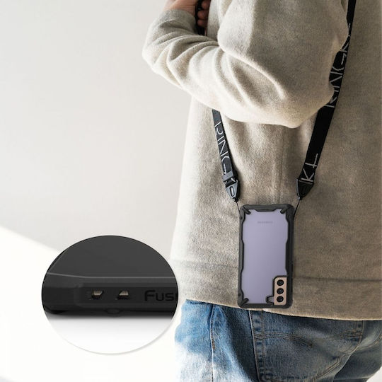 Ringke Fusion X Back Cover Plastic / Silicone Set with Glass Black (Galaxy S21+)