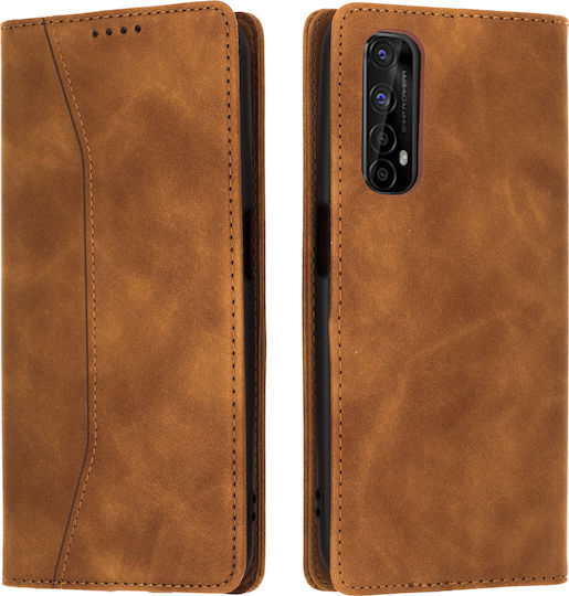 Bodycell PU Leather Wallet Synthetic Leather Brown (Realme 7)