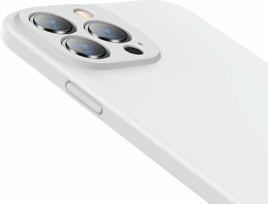 Baseus Liquid Gel Umschlag Rückseite Silikon Weiß (iPhone 13 Pro)