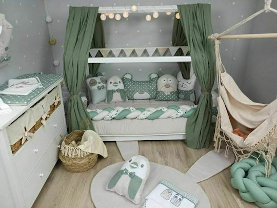 Baby Star Tiny Friends Borduri Pentru Pătuț Internă Verde 40x185cm