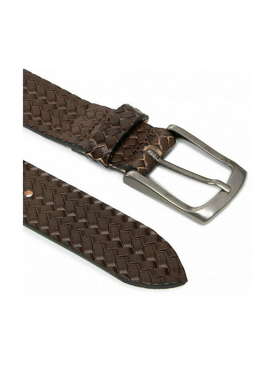 Jack & Jones Men's Knitted Artificial Leather Belt Brown