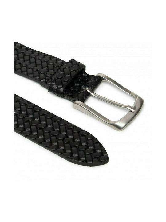 Jack & Jones Men's Knitted Artificial Leather Belt Black