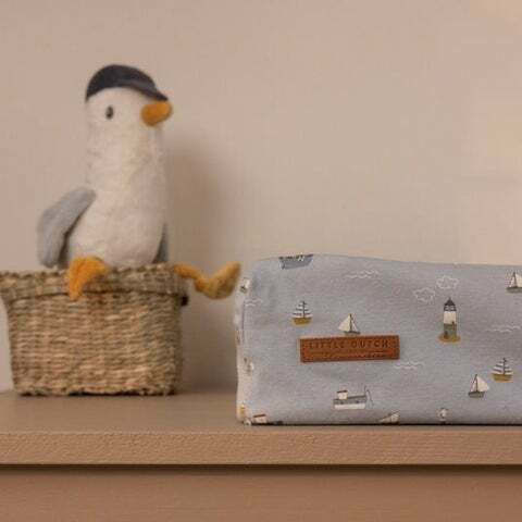 Little Dutch Changing Pad Cover Sailors Bay made of Fabric Blue 44x68cm