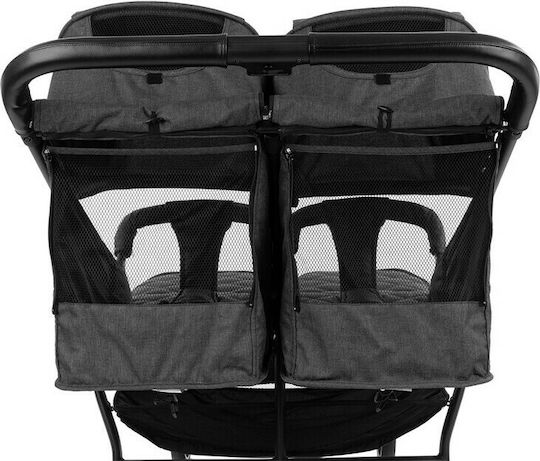 Kikka Boo Happy 2 Doppelter Kinderwagen Geeignet für Neugeborene Dark Grey 6.3kg