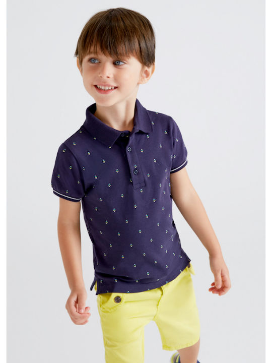 Mayoral Kids Polo Short Sleeve Navy Blue