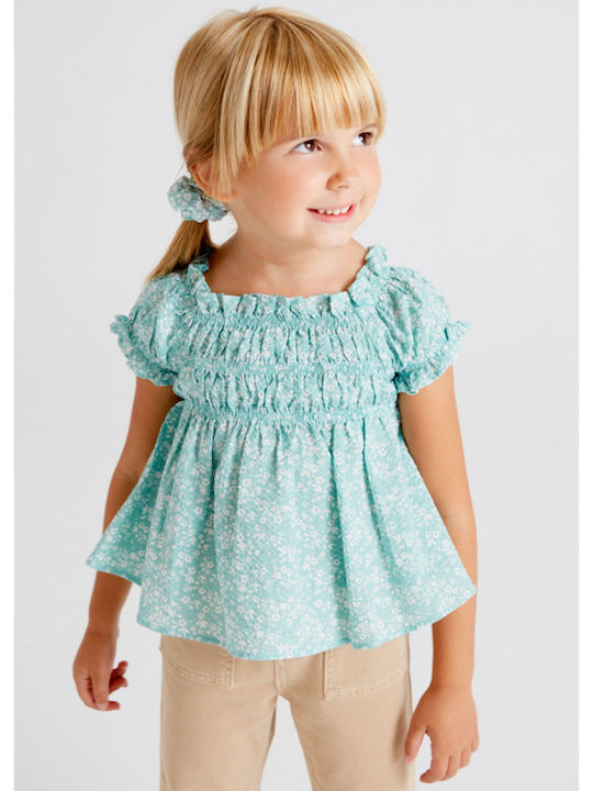 Mayoral Kids Blouse Short Sleeve Turquoise