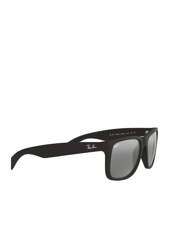 Ray Ban Justin Unisex Sunglasses with Black Plastic Frame and Silver Mirror Lens RB4165 622/6G