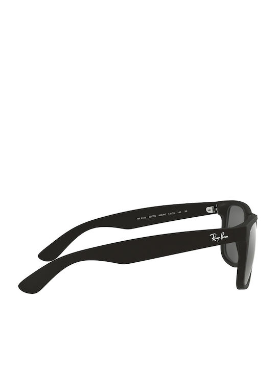 Ray Ban Justin Unisex Sunglasses with Black Plastic Frame and Silver Mirror Lens RB4165 622/6G