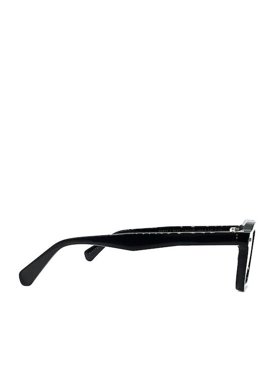 Gast Mente Unisex Sunglasses with Black Plastic Frame and Black Lens ME01