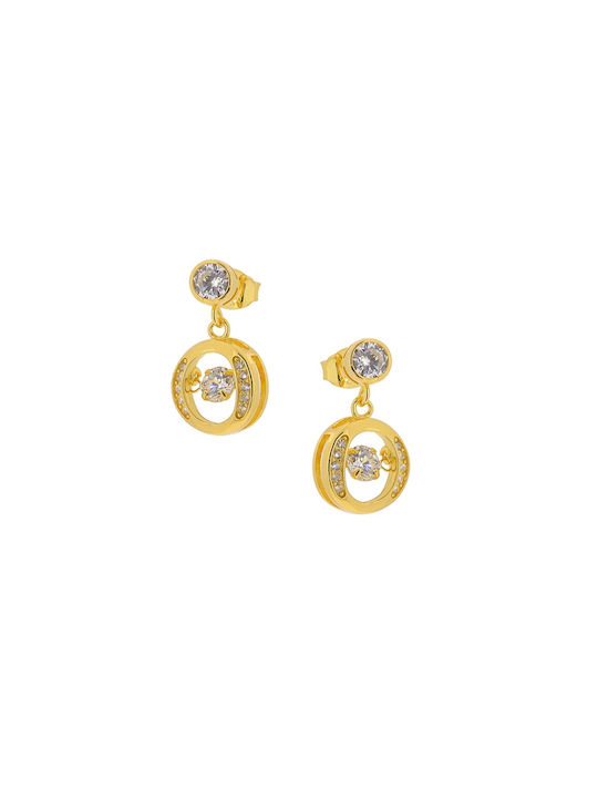 Prince Silvero Earrings Pendants made of Silver Gold Plated with Stones