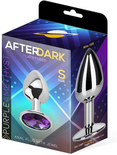 LateToBed Afterdark Purple Amethyst Анална тапа Small Сребриста 7см